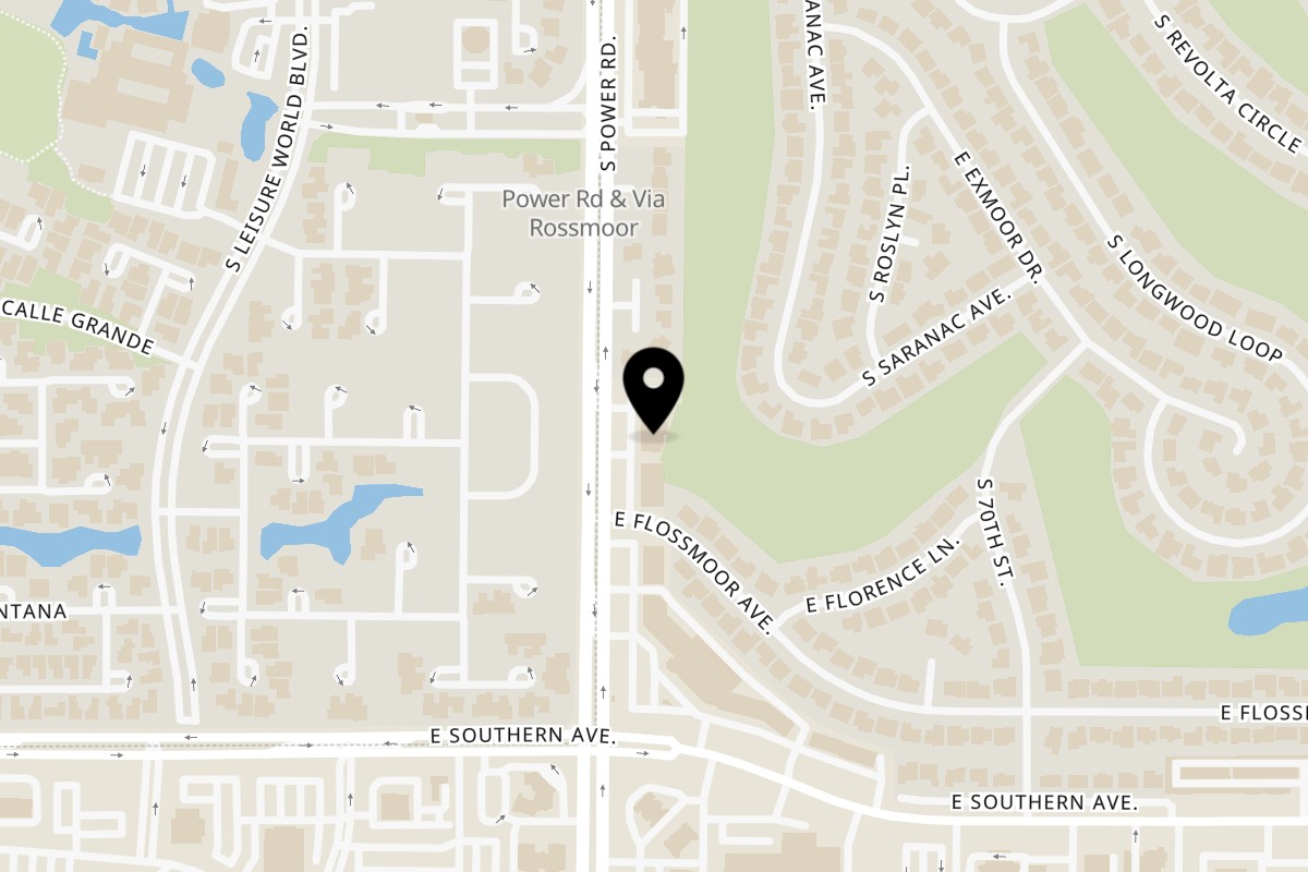 Map showing the location of Serrano's Mexican Food Restaurants Power Road on 1021 S Power Rd in Mesa